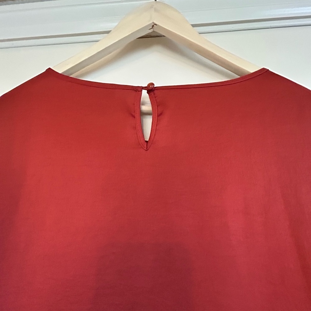 Kasper Burnt Orange Career Silky Relaxed Boxy Blouse Size 3X - Picture 6 of 11